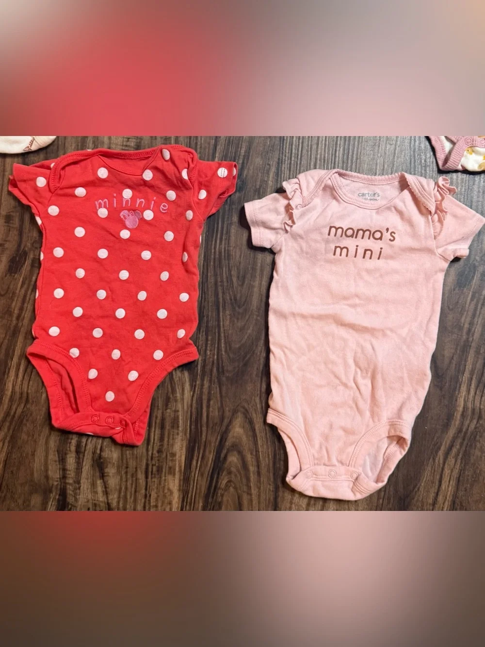 6-9 Months Baby Girls Bodysuits Short Sleeved  Carter’s Disney Minnie Mouse